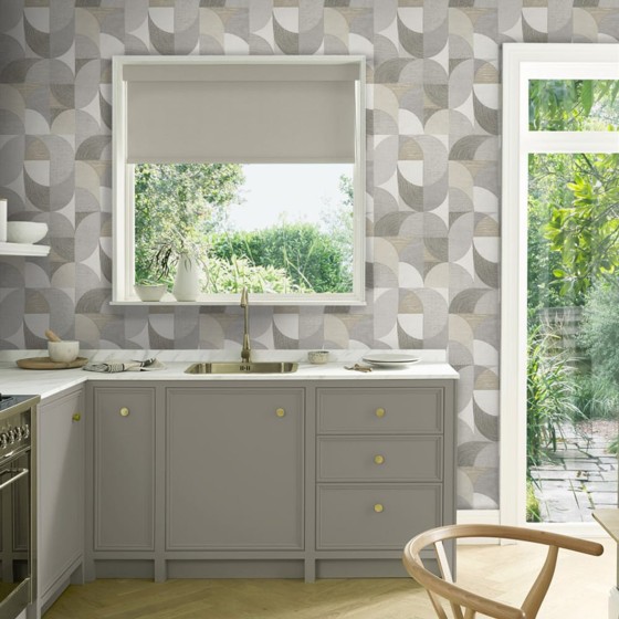 Stitch Craze Taupe Wallpaper